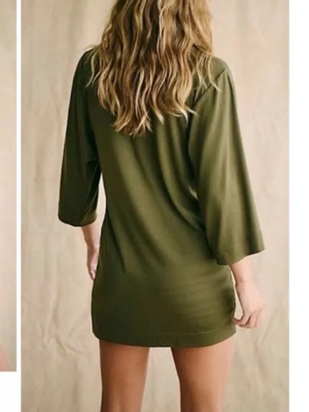 NWOT Free People Free EST Good Feels Tee Mini Dress- Army